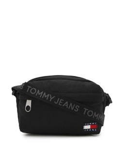 Tommy Hilfiger - Solid Black Polyester Sling Bag