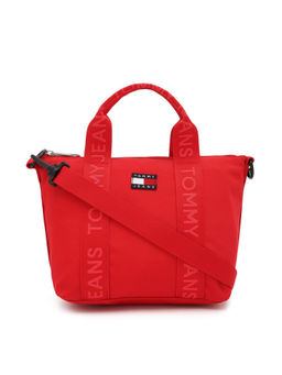 Tommy Hilfiger - Solid Red Polyester Tote Bag