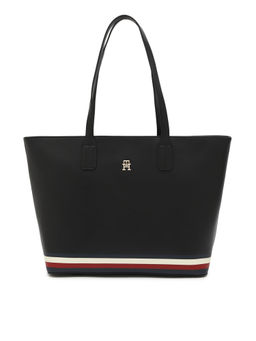 Tommy Hilfiger - Logo Black Pu Tote Bag