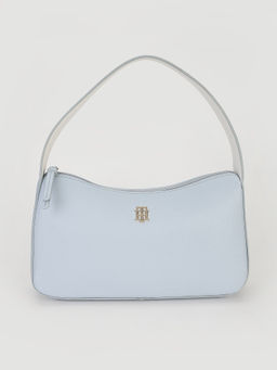 Tommy Hilfiger - Solid Blue Pu Baguette Handbag