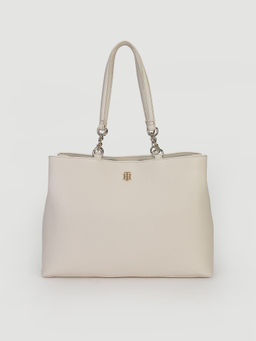Tommy Hilfiger - Solid Beige Pu Tote Bag