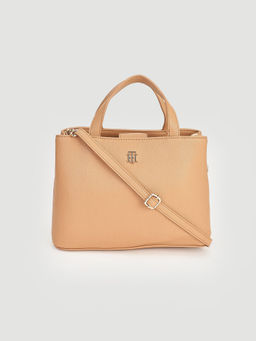Tommy Hilfiger - Solid Beige Pu Handbag