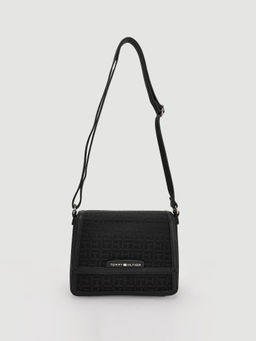 Tommy Hilfiger - Logo Black Polyester Sling Bag