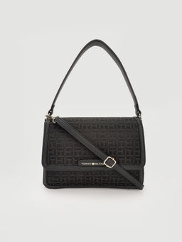 Tommy Hilfiger - Logo Black Polyester Handbag