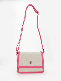 Tommy Hilfiger - Solid Pink Polyester Sling Bag