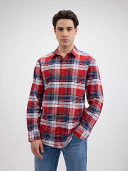 Pepe Jeans - Men Red Check Full Sleeve Shirt