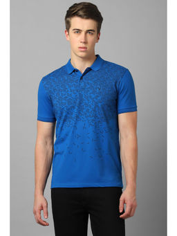Allen Solly - Men Blue Print Polo Neck T-shirt