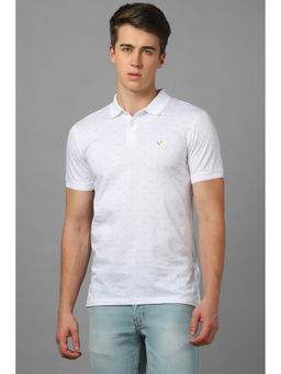 Allen Solly - Men White Print Polo Neck T-shirt