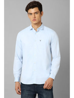 Allen Solly - Men Blue Slim Fit Solid Full Sleeves Casual Shirts
