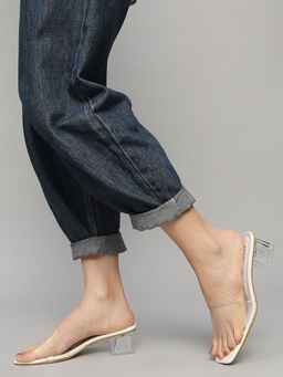 RSVP by Nykaa Fashion - White Transparent Strap Square Toe Block Heels