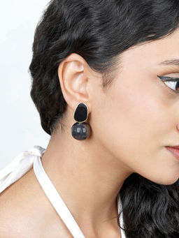 Joker and Witch - Joker & Witch Soleil Black And Gold Pearl Earring