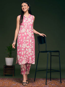 FASHOR - Women Pink Floral Printed Co-Ord Set