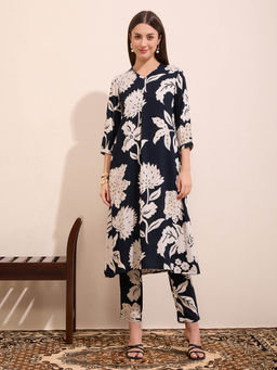 FASHOR - Women Black Floral Printed Co-Ord Set