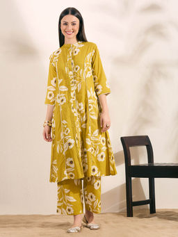 FASHOR - Women Mustard Floral Printed Co-Ord Set