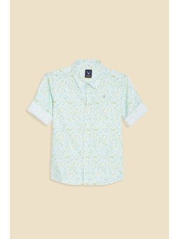 Allen Solly - Boys Light Blue Print Slim Fit Shirt