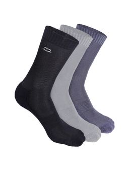 Heelium - Bamboo Crew Socks for Men - 3 Pairs - Black Grey Dg - Odour Free - Anti Blister