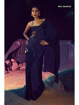 Baise Gaba - Pre-Draped Solina Saree with Stitched Blouse