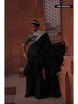 MONK & MEI - Uzma Pre Draped Saree with Stitched Blouse