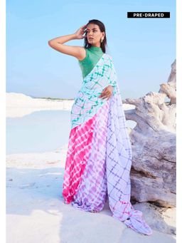MONK & MEI - Multi-Colour Celestia Pre Stitched Saree with Stitched Blouse