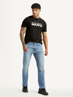 Levi's - Mens 513 Light Blue Slim Straight Fit Mid Rise Jeans