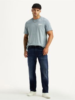 Levi's - Mens 513 Dark Blue Slim Straight Fit Mid Rise Jeans