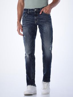 Jack & Jones - Mens Regular Fit Dark Blue Jeans