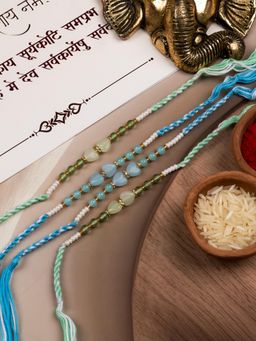 STILEADDA - Bhai Designer Rakhi with Roli Chawal for Raksha Bandhan (Pack of 4)