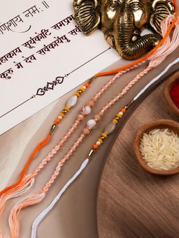 STILEADDA - Bhai Designer Rakhi with Roli Chawal for Raksha Bandhan (Pack of 4)