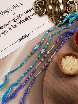 STILEADDA - Bhai Designer Rakhi with Roli Chawal for Raksha Bandhan (Pack of 4)