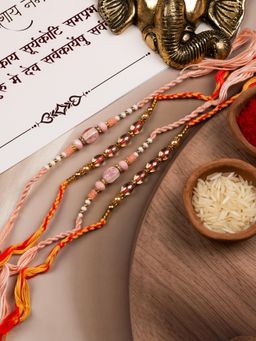 STILEADDA - Bhai Designer Rakhi with Roli Chawal for Raksha Bandhan (Pack of 4)