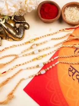 STILEADDA - Premium Bhai Rakhi for Brothers with Roli Chawal (Pack of 6)