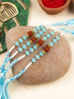 STILEADDA - Bhai Designer Rakhi with Roli Chawal for Raksha Bandhan (Pack of 4)