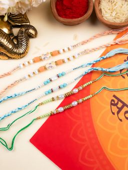 STILEADDA - Premium Bhai Rakhi for Brothers with Roli Chawal (Pack of 6)