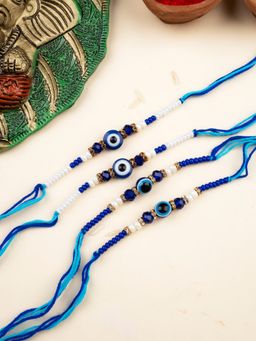 STILEADDA - Bhai Designer Rakhi with Roli Chawal for Raksha Bandhan (Pack of 4)