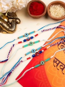 STILEADDA - Premium Bhai Rakhi for Brothers with Roli Chawal (Pack of 6)