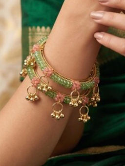 NUI - Gold Plated Kashmiri Bangles for Women (Pack of 2)