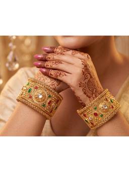 NUI - Gold Plated Bangles for Women (Pack of 2)
