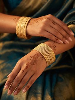 NUI - Gold Plated Bangles for Women (Pack of 24)