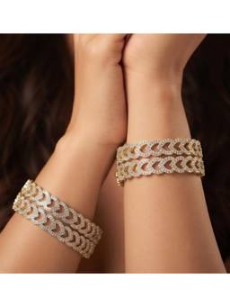 NUI - Gold Plated Ethnic Bangles for Women (Pack of 4)