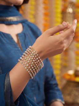 NUI - Gold Plated Ethnic Bangles for Women (Pack of 8)