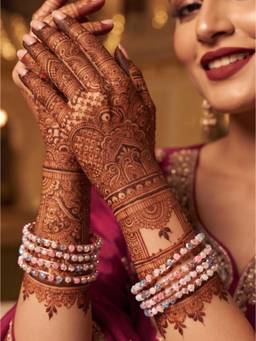 NUI - Rose Gold Plated Ethnic Bangles for Women (Pack of 8)