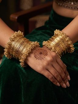 NUI - Gold Plated Ethnic Bangles for Women (Pack of 50)