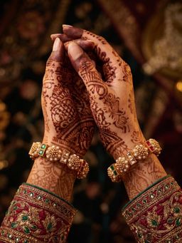 NUI - Gold Plated Pearl and Kundan Kada Bangles for Women (Pack of 2)