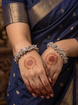 NUI - Oxidised Silver Ghungroo Bangles for Women (Pack of 2)