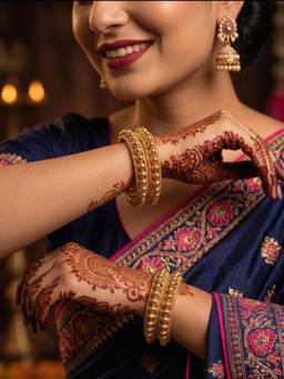 NUI - Gold-Toned Bangles for Women (Pack of 4)