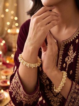 NUI - Gold Plated Kashmiri Bangle for Women (Pack of 2)