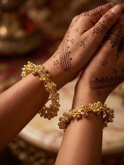 NUI - Gold Plated Kashmiri Bangle for Women (Pack of 2)