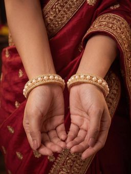 NUI - Gold Plated Ethnic Bangle for Women (Pack of 2)