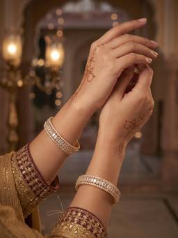 NUI - Gold Plated Ethnic Bangle for Women (Pack of 2)