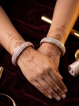 NUI - Rose Gold Plated Ethnic Bangle for Women (Pack of 2)